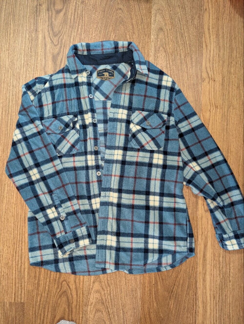 Men's Large Blue Plaid Flannel Shirt LG Freedom Foundry
